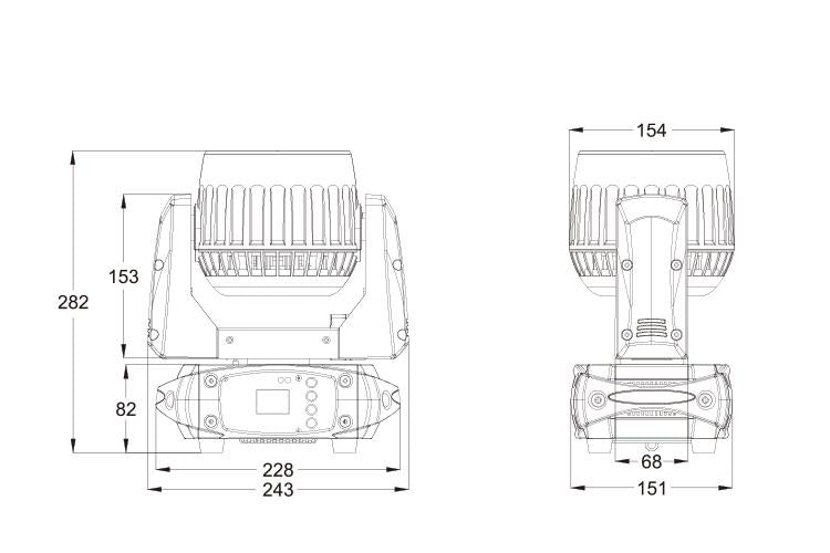 Event Lighting LM6X15 Compact 90W LED Wash Zoom Moving Light Event Lighting LM6X15 Compact 90W LED Wash Zoom Moving Light